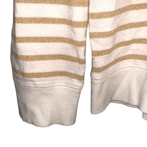 Style & Co Womens Striped Sweatshirt L White & Gold - Picture 5 of 8